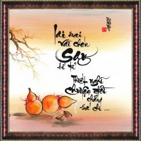 Tranh thư pháp vẽ tay chữ - SAY -